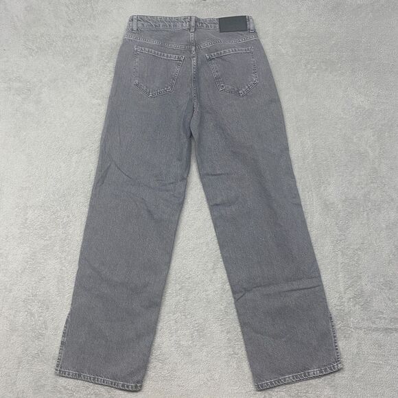 Boohoo Man Jeans Mens 30x32 Gray Button Fly Relaxed Baggie Split Hem Y2K Grunge - Picture 11 of 12